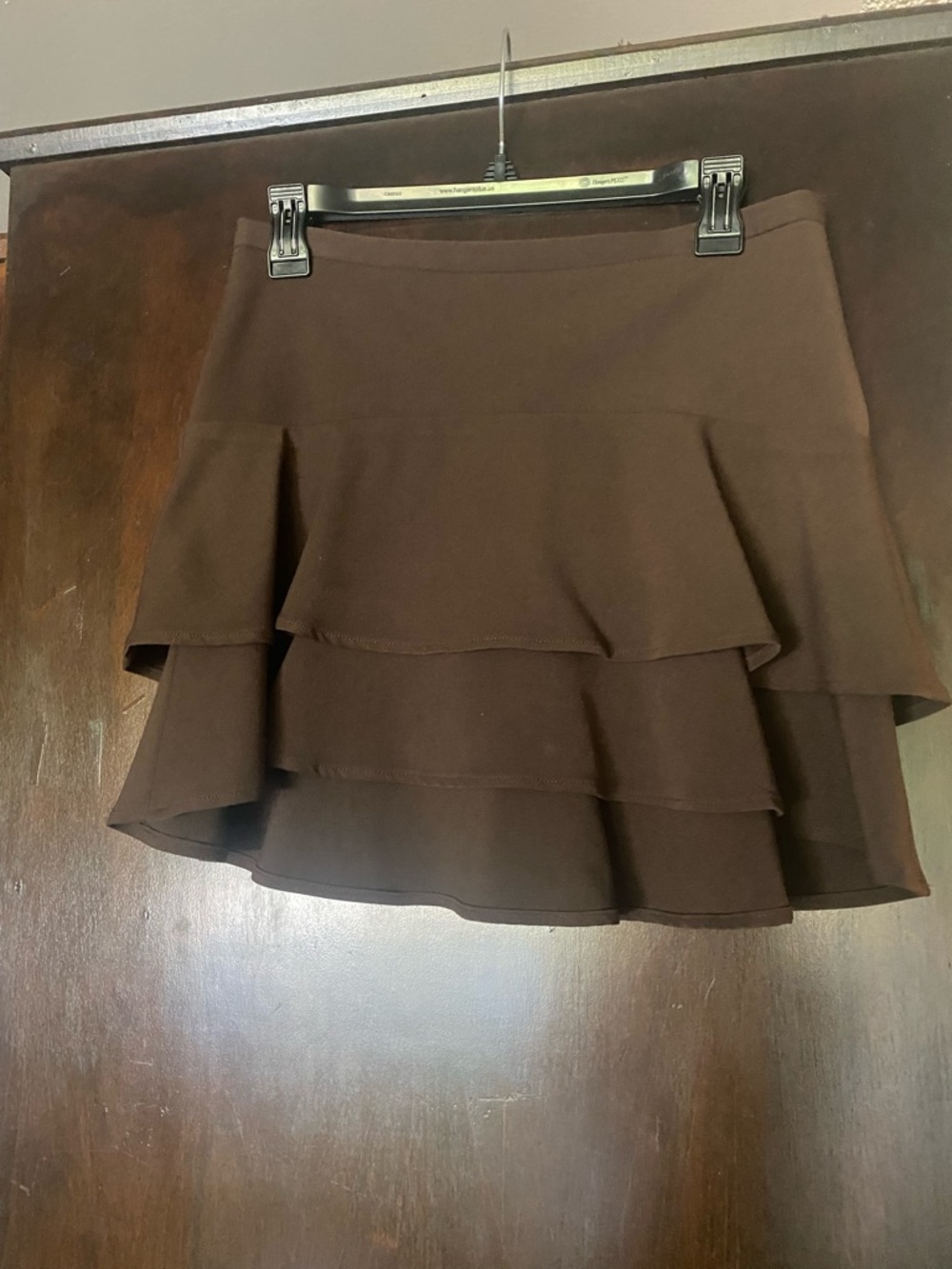 BCBGMaxAzria Chocolate Brown Tiered Ruffle Skirt